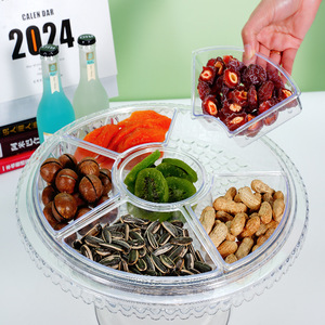 Plateau à fruits haut et moderne avec couvercle, en plastique vert transparent, multifonctionnel, avec compartiments pour bonbons, pour usage domestique - Product Image 3