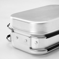 Boîte à bento japonaise d'extérieur en aluminium, double poignée, portable, multifonctionnelle, pour camping, conteneur à riz, cuiseur vapeur