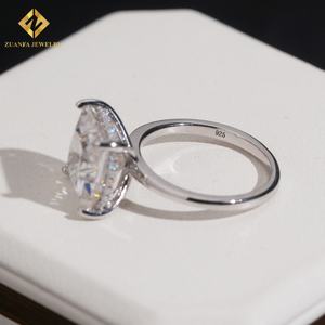 Anillo de Compromiso de Diamante con Corte Princesa, Joyería Fina al por Mayor, Plata de Ley 925, Diamante Moissanita GRA VVS, Anillo para Mujer - Product Image 5