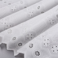 Tissu en voile brodé de haute qualité, 100% coton blanc biologique, respirant, doux, léger, pour vêtements de mariage et textiles de maison