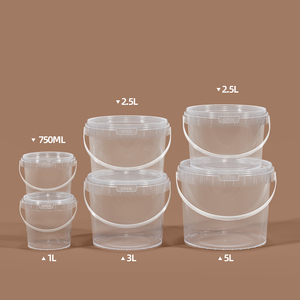 Bán Buôn Tamper Rõ Ràng Thực Phẩm Rỗng Xô Nhựa Tùy Chỉnh Lưu Trữ Kín Rõ Ràng Nhựa Xô Với Nắp - Product Image 1