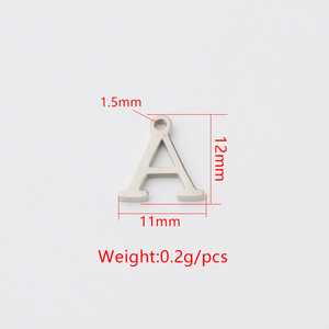 Abalorios de alfabeto inicial sin deslustre, collar Diy, fabricación de joyas, colgante de letra personalizado de acero inoxidable - Product Image 4