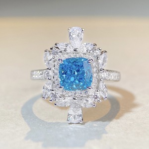 Magnifiques bagues de fiançailles en argent sterling S925 plaqué <span class=keywords><strong>platine</strong></span> de haute qualité avec diamant rose simulé - Product Image 2