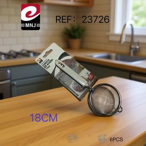 Passoire et égouttoir en cuir sergé double de 18 cm avec maille fine en métal Cuesta De Acero - Product Image 3