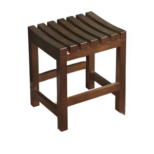 Jiju Tabouret de douche pour salle de bain en bois massif, imperméable et antidérapant pour personnes âgées et femmes enceintes - Product Image 5