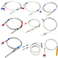 PT100 3x30mm Stainless Steel Temperature Sensor Probe K-type FEP PTFE PFA Thermocouple Waterproof RTD Sensing Wire OEM ODM IP68