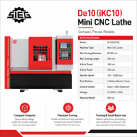 Tour CNC miniature SIEG De10(iKC10) avec portée de 360 mm, broche simple A2-5, servomoteur 4kW, haute précision, pour petites séries et usage en usine
