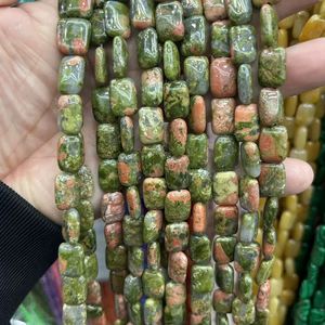 13x18 мм Прямоугольный Хрустальный Агат нефритовый бирюзовый Свободный бисер из натурального камня для изготовления украшений - Product Image 5