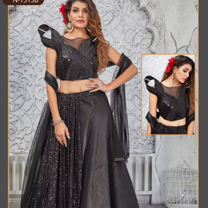 Lanzamiento de nuevos hermosos cordones de secuencia pesada y bordado Work Party Wear Designer Crop Top Lehenga Collections By Royal Export - Product Image 2