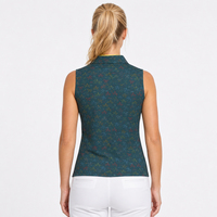 Polo de golf sans manches personnalisé pour femme, imprimé intégral, séchage rapide, respirant, col classique, haut de sport sans manches pour femme, vêtements de golf