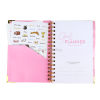 Journal d'objectif en spirale A4 A5 avec logo entièrement personnalisé coffret cadeau agenda et carnet de notes agenda rose