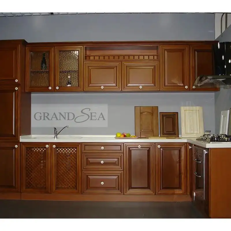 Customizable assemble designs wooden kitchen cabinet door and unassembled kitchen cabinets