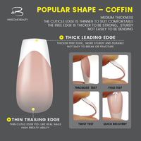 Uñas postizas de gel suave de alta calidad con cobertura completa, estilo francés, forma ovalada, acrílicas, de color sólido, a presión.