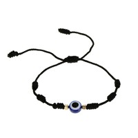 Bracelet tressé en corde rouge avec perles de verre bleues turques |   Bijoux tendance ajustables en fer électroplaqué, cadeau unisexe