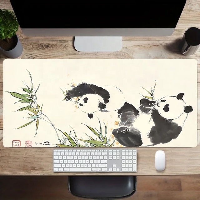 Cute Panda Gaming mouse paddiy Kawaii player Computer Mechanical keyboard Officer non-slip desk mat High quality writing matXXL