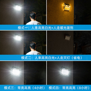 Solar Wall Lamp 6V LED Aluminum Body Polycarbonate Diffuser Outdoor Waterproof <b>Motion</b> Sensor <b>Light</b> - Product Image 2