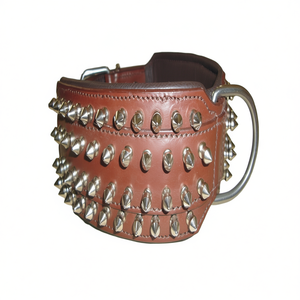 ปลอกคอสุนัขหนังสีดำกว้าง2นิ้วดีไซน์ประดับเครื่องประดับสำหรับสัตว์เลี้ยงพันธุ์ใหญ่ - Product Image 1