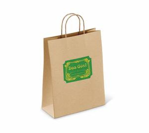 Sac à provisions en papier kraft à poignée torsadée polyvalent imprimé personnalisé pour magasins événements transport général-article promotionnel - Product Image 5