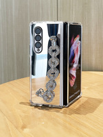 Convient pour Samsung Fold4 Mobile Phone Case Folding Screen Airbag Mirror Fold 3 Rhinestone Five-ring Chain Z Fold 4 Protection