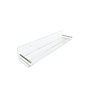 Acrylic Wall Mounted Shelf Single Layer Custom Size For <b>Displaying</b> <b>Books</b> Figurines Nail Polish - Product Image 4