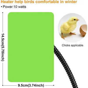 Diskon besar 14.5x9.5 pasokan hewan peliharaan merpati ramah lingkungan PVC 10 watt penghangat kandang burung