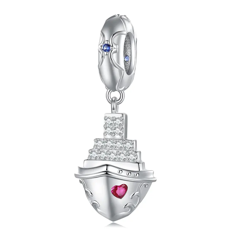 Bracelets à breloques avec pendentif en argent sterling 925, perles rondes, breloques en forme de cœur en argent sterling 925 pour la fabrication de bijoux, vente en gros