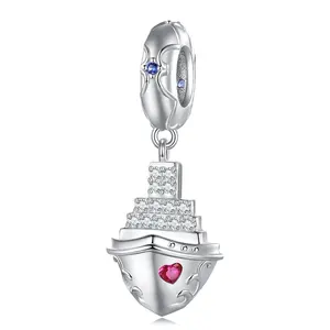 Bán Buôn Vòng Tay Mặt Dây Chuyền Cz Bạc Sterling 925, Hạt Tròn Hạt Charm Trái Tim Bạc Sterling 925 Để Làm Trang Sức