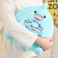 Un sac de mini-coussins animaux Capybara, Kawaii, en forme de requin, coussin de collation, peluches douces, jouets amusants, peluche Capybara