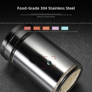 Herramienta de cocina, agitador de sal de pimienta, botellas de especias de acero inoxidable - Product Image 6