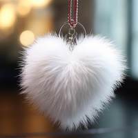 Vente en gros Porte-clés bouffant mignon multicolore Porte-clés à pompon Porte-clés en peluche détachable Porte-clés à pompons moelleux personnalisé