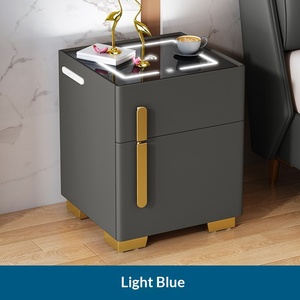 Table de <span class=keywords><strong>chevet</strong></span> intelligente avec coffre-fort intégré et verrouillage par mot de passe, table de <span class=keywords><strong>chevet</strong></span> moderne simple et luxueuse pour chambre à coucher - Product Image 2