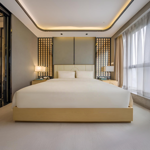 Ensemble de meubles de chambre d'hôtel moderne avec tiroirs de rangement et tête de lit, fabrication sur mesure, projet hôtelier 5 étoiles - Product Image 1