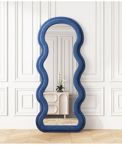 Specchio da Terra Grande con Cornice Ondulata in Flanella, Popolare su Instagram, Vendita all'Ingrosso per Soggiorno - Product Image 2