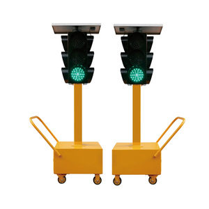 Feux de signalisation routière mobiles temporaires de type A 200/300 mm, feux de signalisation LED pour travaux routiers, sans fil, solaires, portables - Product Image 1