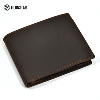 TILONSTAR TWW273 Produk Baru Dompet Lipat Pendek Dompet Uang Mewah Lapisan Atas Kulit Sapi Tempat Kartu Kredit RFID Dompet Kustom