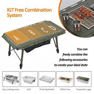 Diseño moderno ajustable en altura aleación de aluminio al aire libre plegable Picnic playa jardín Mesa táctica para Camping y barbacoa - Product Image 3