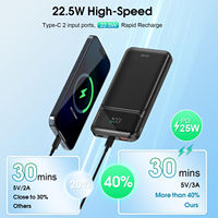 Batterie externe HYTO OEM 22,5W à charge rapide 20000mAh, chargeur portable avec câble intégré, écran LED, batterie externe pour téléphone portable 10000mAh