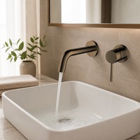 Смеситель для раковины Frascio Gold Waterfall, настенный, с одним отверстием, из латуни, с керамическим картриджем, для виллы