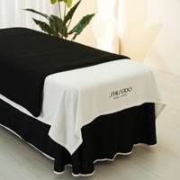 Ensemble de draps de table de massage confortables et professionnels personnalisés noirs thérapie de massage doux et soyeux respirant