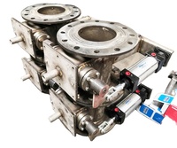 Nouvelle vanne pneumatique à double clapet en acier inoxydable DC 24V pour poudre chimique corrosive