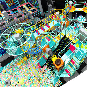 Pokiddo-Parque infantil para niños, parque infantil, trampolín comercial, laberinto, toboganes, <span class=keywords><strong>curso</strong></span> ninja, diseño personalizado, 1000 m² - Product Image 2