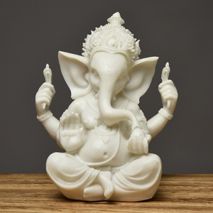Estatuas religiosas budistas del sudeste asiático loto dorado elefante tronco Dios resina arenisca artesanía - Product Image 5