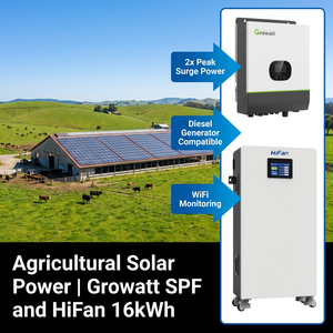 Sistema de Almacenamiento de Energía Solar de 12KW Growatt SPF MPPT Grid HiFan con Batería de 16kWh, Estación de Carga para Vehículos Eléctricos, Uso Comercial - Product Image 3