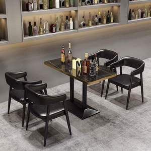 Conjuntos de Muebles Comerciales Modernos de Bambú para Exteriores, Bares, Cafeterías y Tiendas de Té con Leche, Mesa de <span class=keywords><strong>Bar</strong></span>, Comedor - Product Image 3