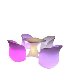 LED Flower-Shaped <b>Outdoor</b> Furniture Set with 16-Color Rechargeable Glowing Sofa & <b>Table</b> for Patio Party & Wedding - Product Image 5