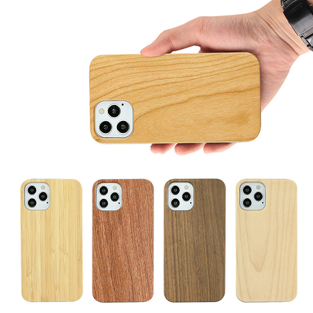 Eco-Friendly 2022 Durable Nature Real Walnut Cherry Walnut Bamboo Maple Wood Phone Case for iPhone 13 Pro Max Mobile Cover