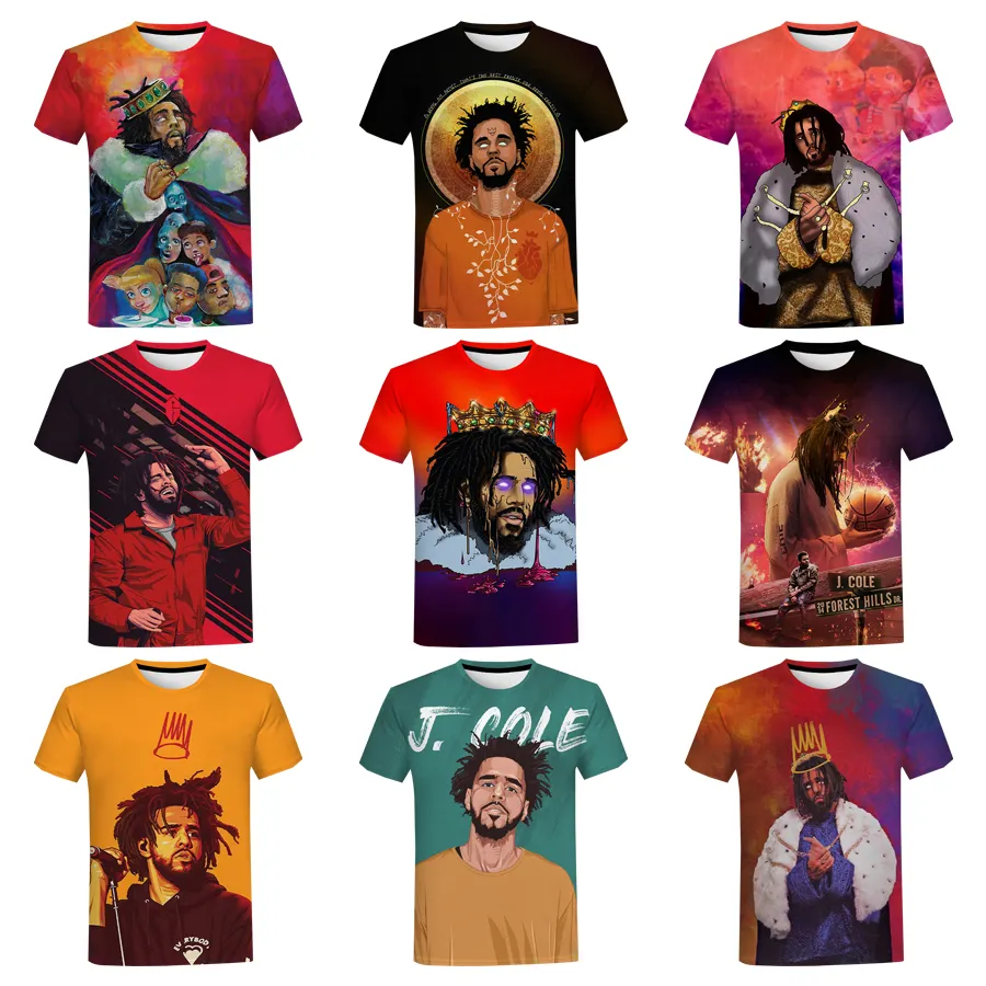 2022 J Cole Fan Art 3d Printed shirt for men Hot American Rapper Plus O-neck Over Printing T from Men Hip Hop Fashion T shirts