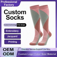 Chaussettes de compression anti-fatigue imprimées, chaussettes rayées pour infirmières et voyages longue distance