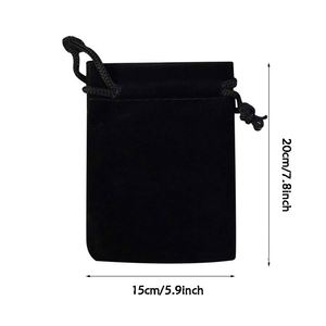 Sac cadeau en velours avec cordon de serrage 15x20cm, pochettes de haute qualité, couleurs assorties, sac pour boucles d'oreilles et colliers, accepte le logo, pour femmes - Product Image 4