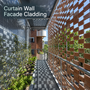 Écran perforé à trous carrés, texturé naturellement et irrégulier, pour mur rideau, dissipation thermique, pour architecture tropicale extérieure - Product Image 3